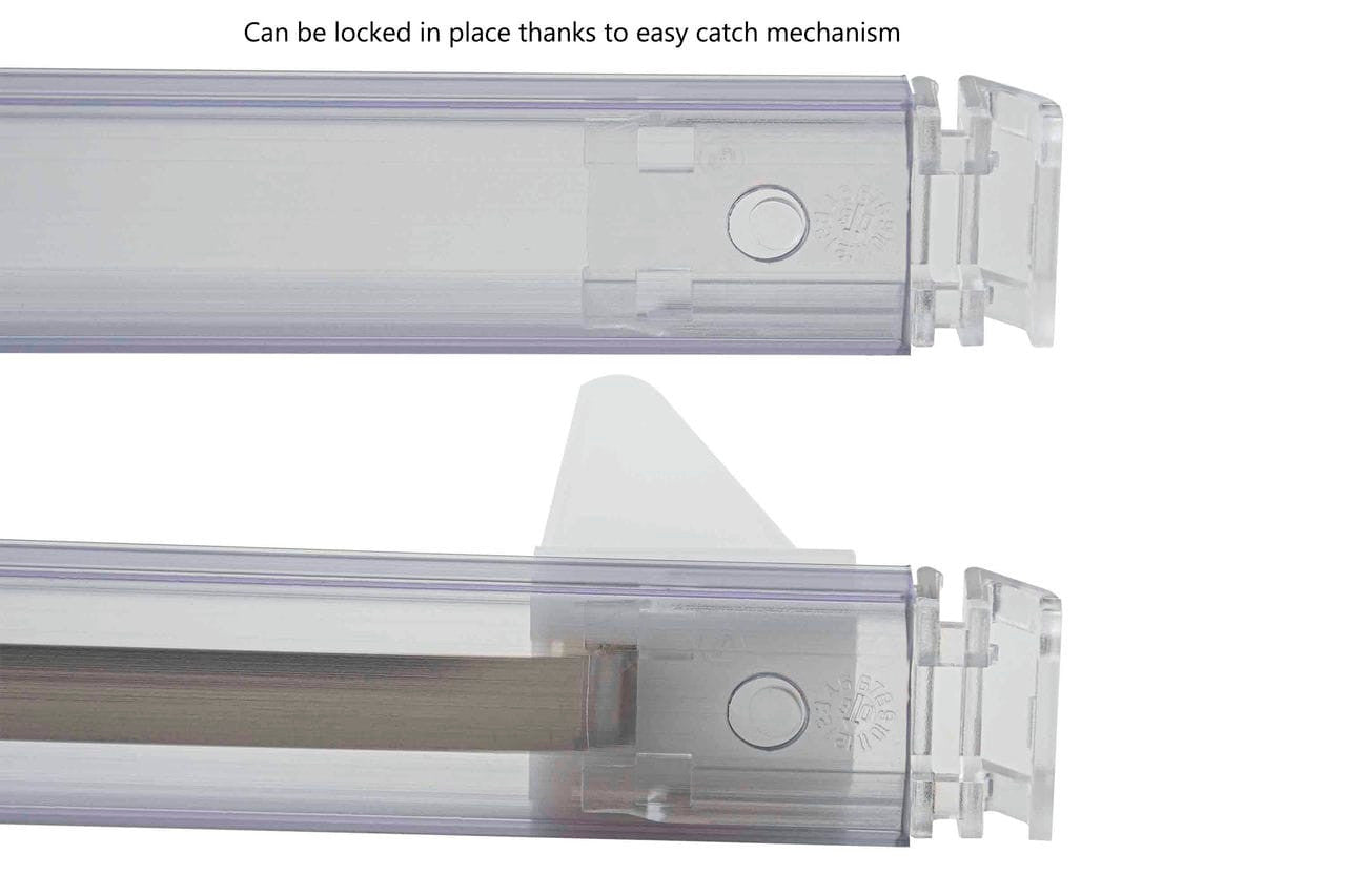 Narrow Shelf Pusher for Retail Shelving Hardware Management