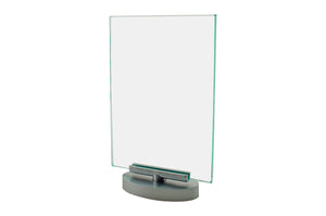 5"W x 7"H Rotating Sign Holder Green Edge with Swivel Base
