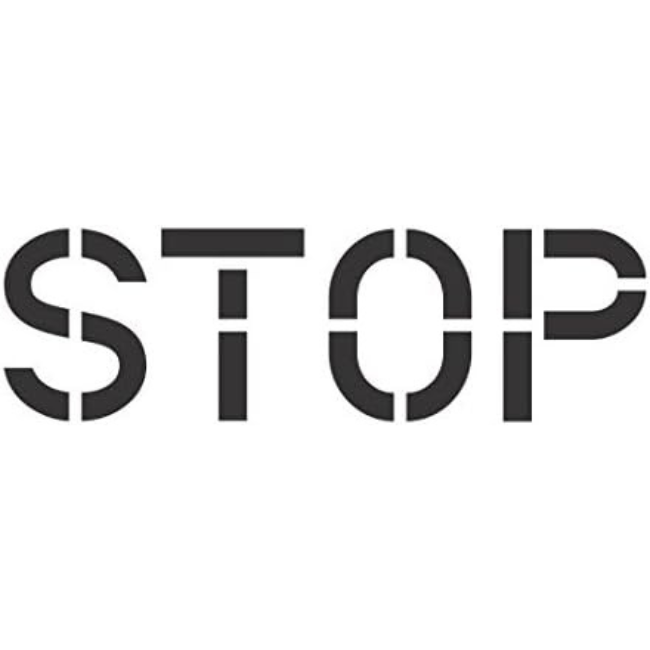 96" STOP Stencil Department of Transportation 8 Foot Template