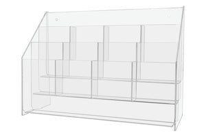 Brochure Holder Multi Tier 12 Pocket for 4"W Trifolds and Menus