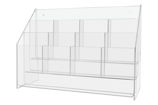 Brochure Holder Multi Tier 12 Pocket for 4"W Trifolds and Menus