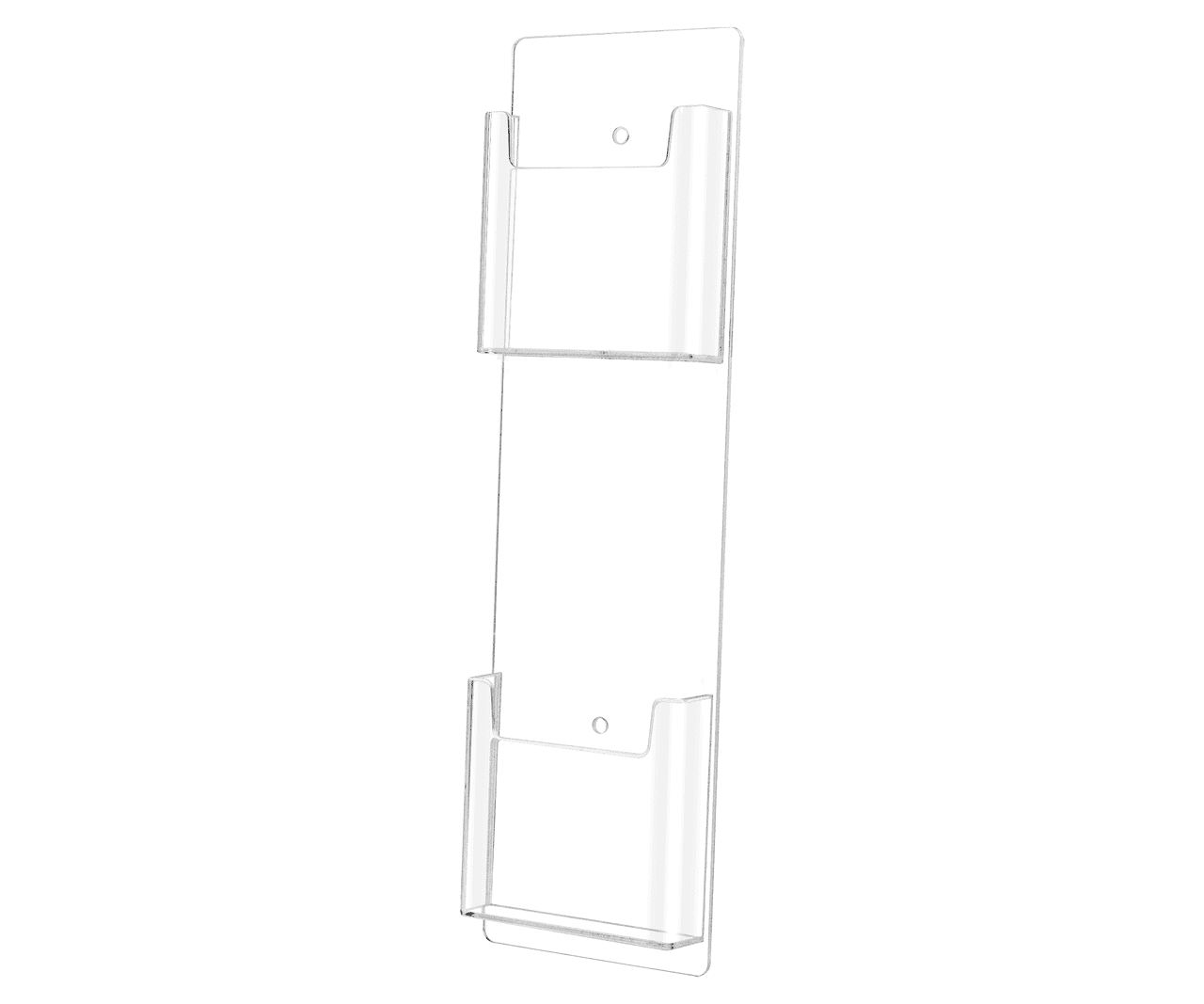 Wall Two Pocket Rack Card Holder for 4"W Trifold Literature