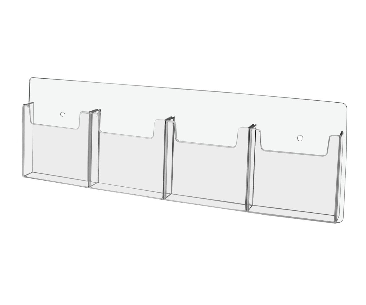 Wall 4 Pocket Trifold Holder for 4"W Brochures