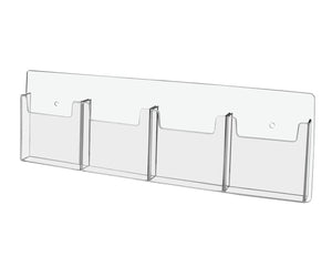 Wall 4 Pocket Trifold Holder for 4"W Brochures