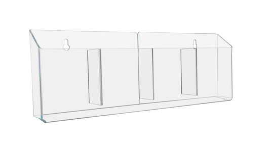 4"W Trifold Brochure 4 Pocket Countertop Display Reference Rack