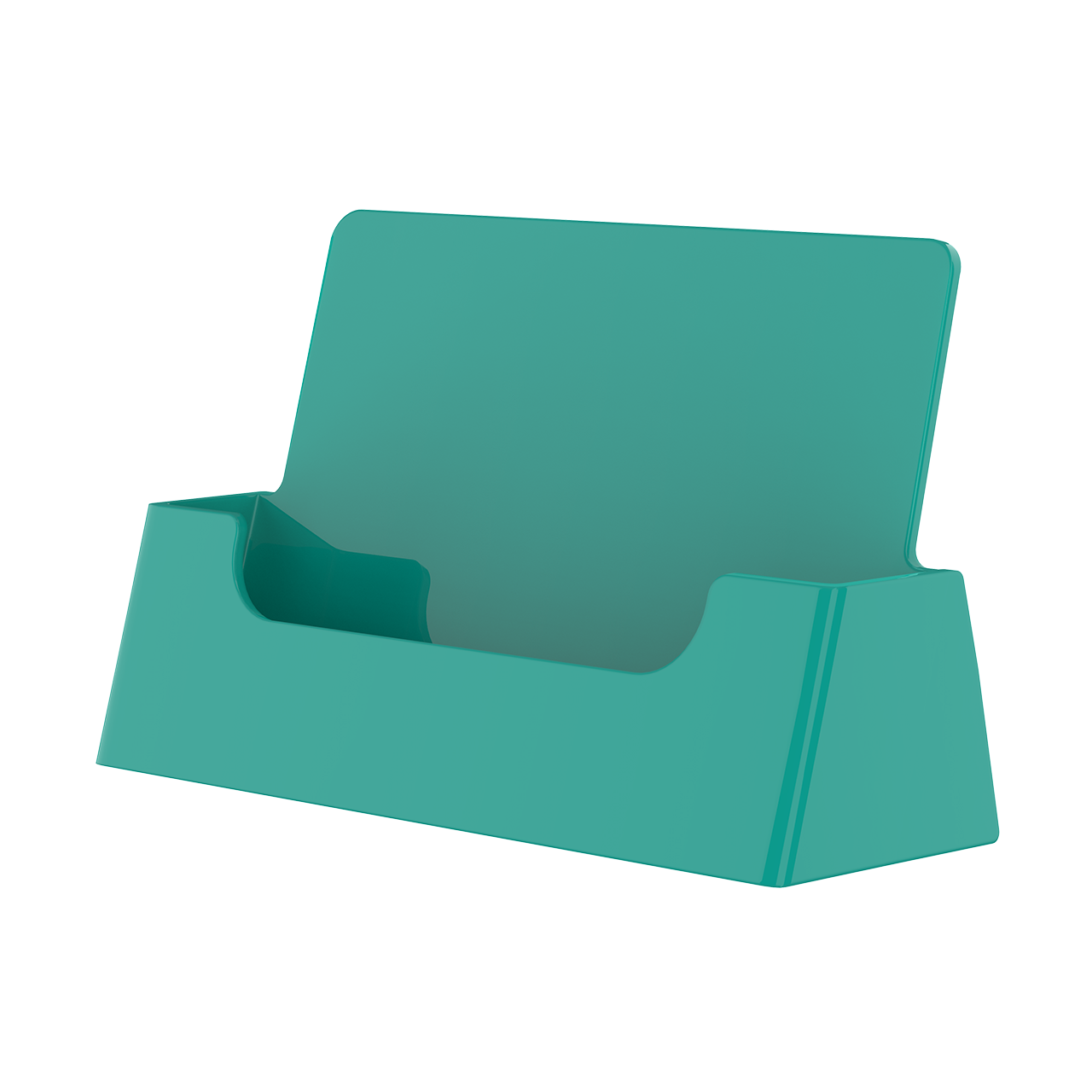 Teal Business Card Holder Single Pocket Countertop Display