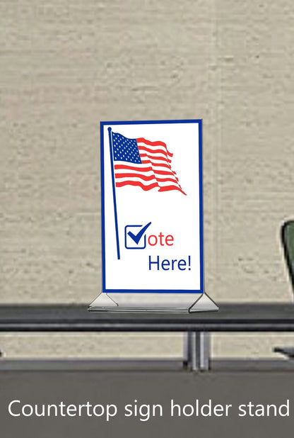 5.5"W x 8.5"H Sign Holder Top Load Double Sided Countertop Frame