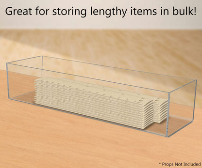 Storage Display Tray 15"W x 4.5"D Office Desktop Organizer