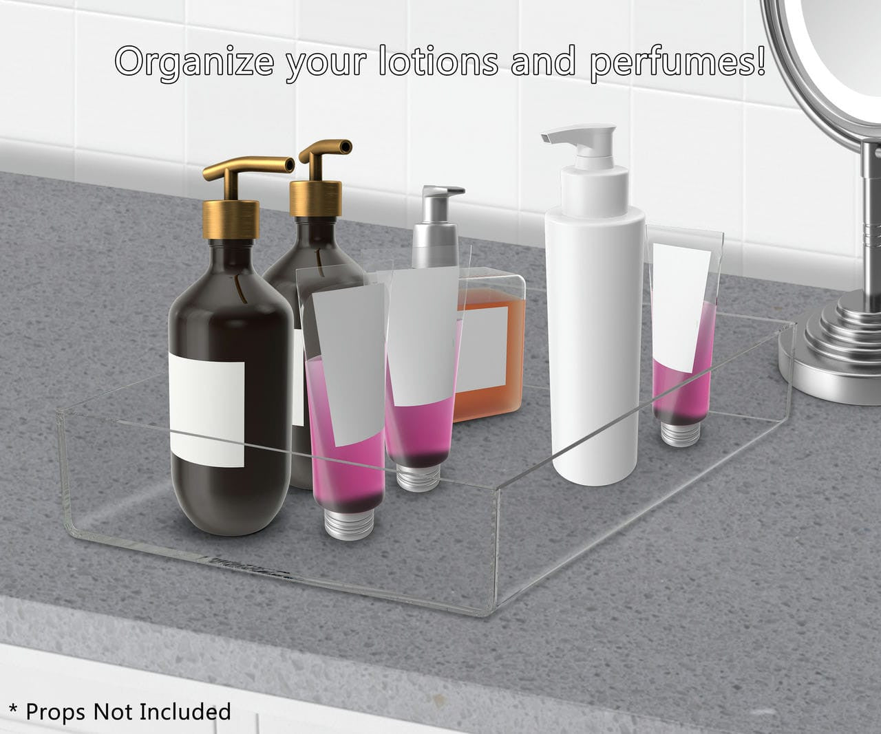 Makeup Organizer Tray 12"W Rectangular Vanity Tray