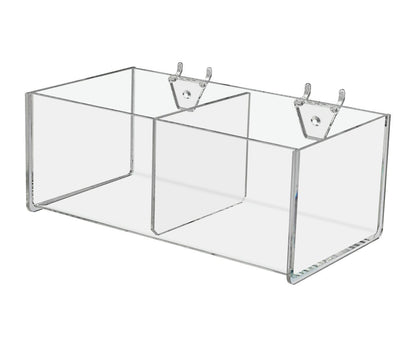 8"W Pegboard 2 Compartment Storage Bin Organizer