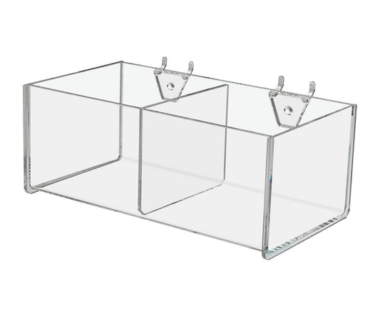 8"W Pegboard 2 Compartment Storage Bin Organizer