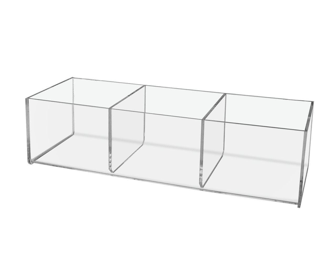 Clear Acrylic 12"W Storage Tray with 3 Compartments