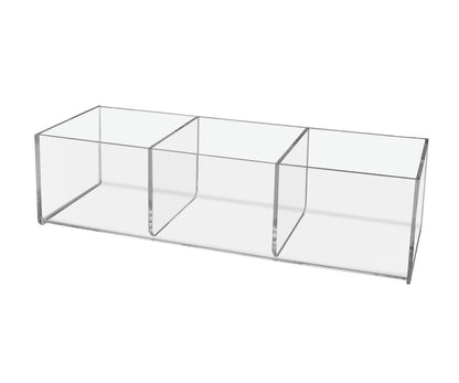 Clear Acrylic 12"W Storage Tray with 3 Compartments