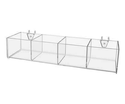 15.75"W Pegboard Compartment Storage Bin 4 Cubby Organizer