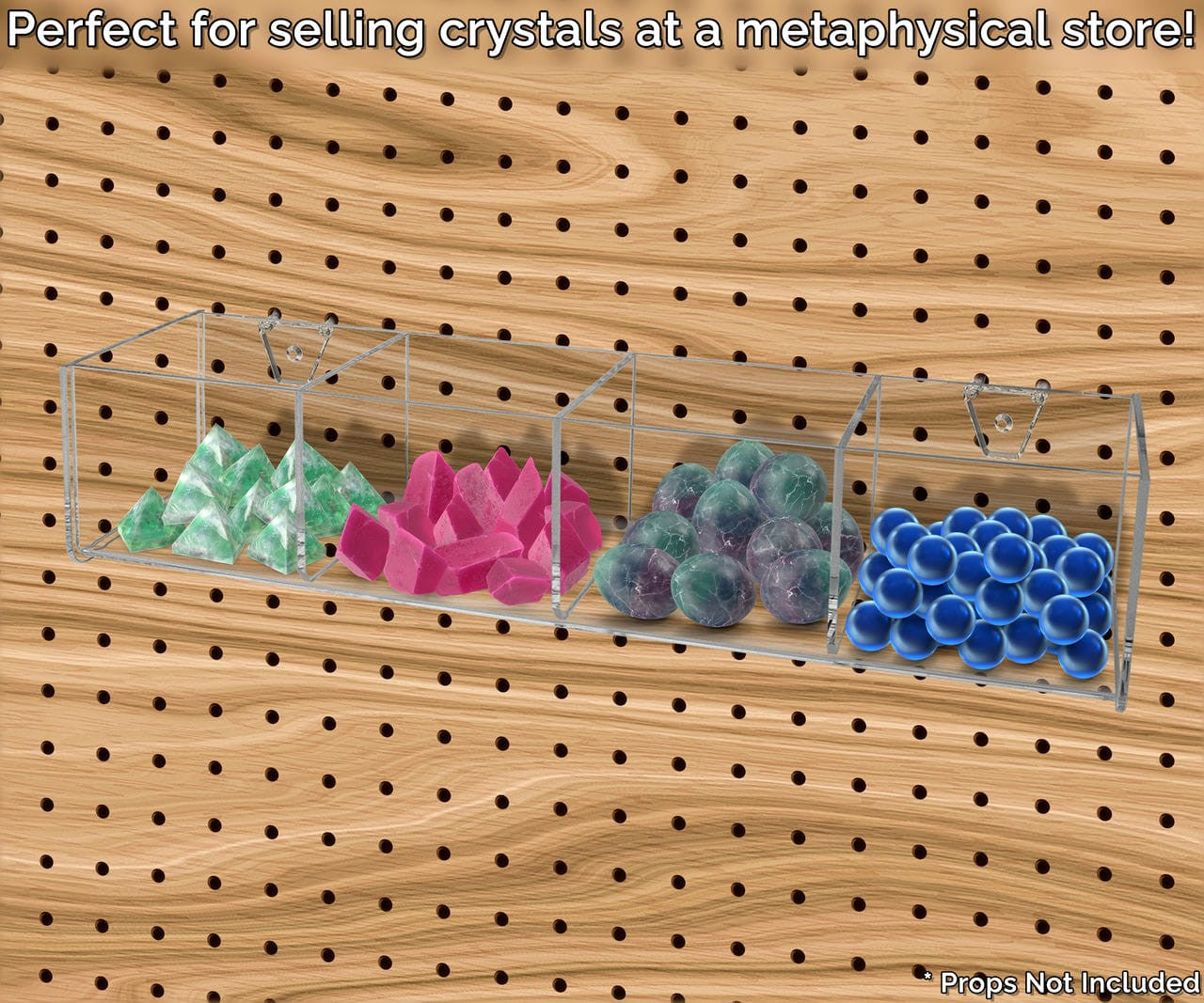 15.75"W Pegboard Compartment Storage Bin 4 Cubby Organizer