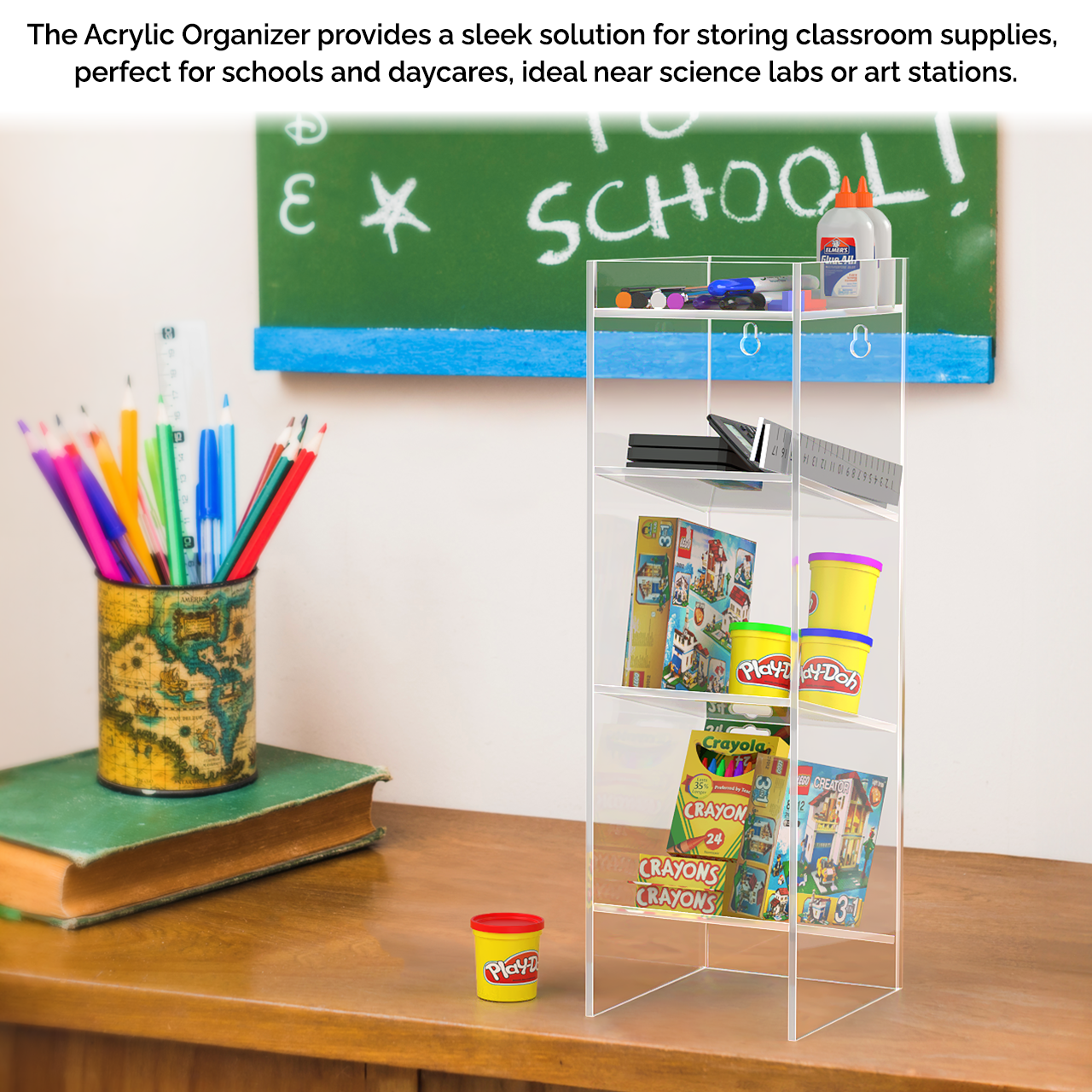 Acrylic Test Tube 3 Compartment Organizer