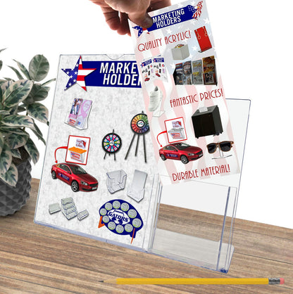 8.5"W x 11"H TopLoad TRUVu Table Sign Holder with Brochure Pocket