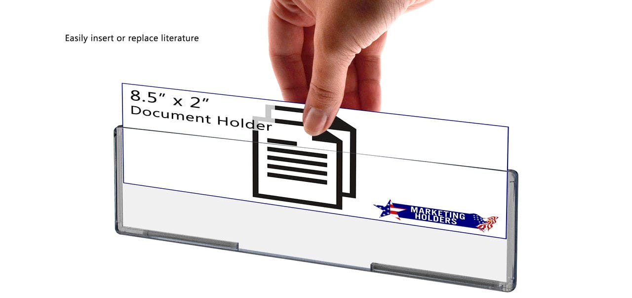 8.5"W x 2"H Name Plate Sign Holder with Double Sided Tape