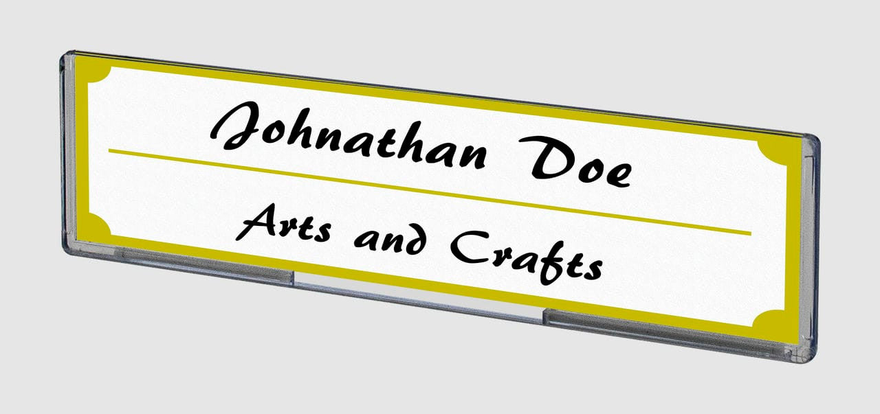 8.5"W x 2"H Name Plate Sign Holder with Double Sided Tape