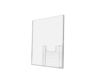 TRU-VU 8.5"W x 11"H Sign Sleeve with Trifold Brochure Slot