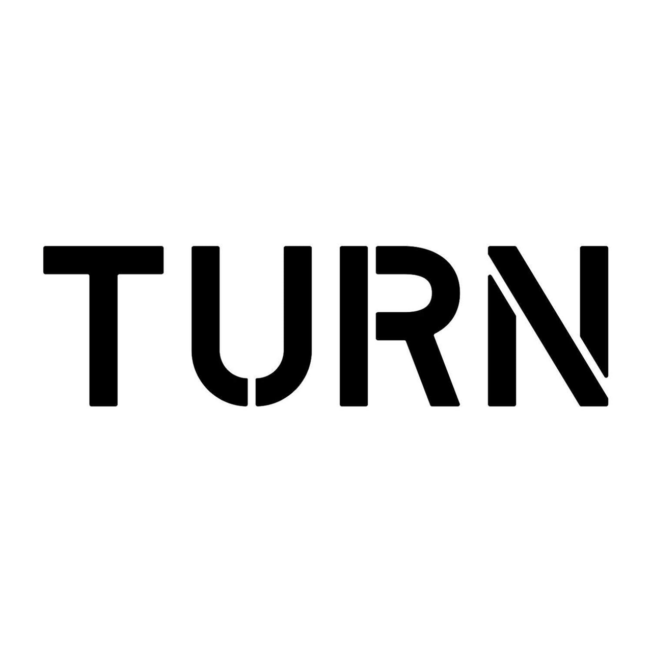 Turns Lettering Sample TURN Stencil with 10
