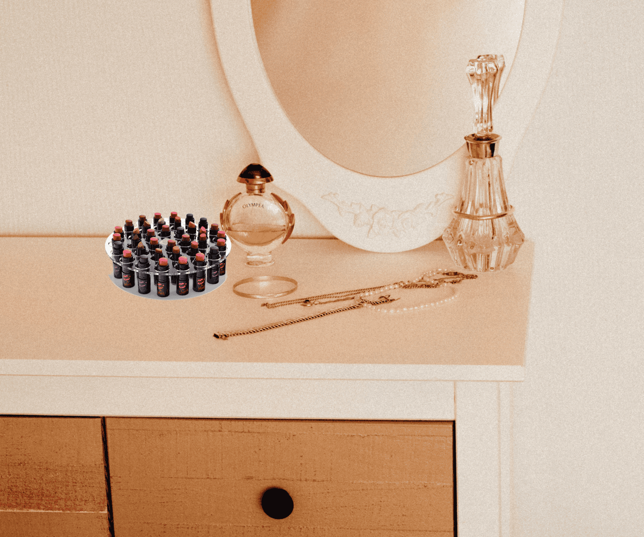 9"W Rotating Lipstick Holder Spin Display Essential Oil Organizer