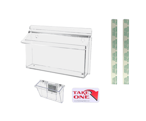11"W x 4"H Outdoor Trifold Holder Wall Brochure Bin with Card Box