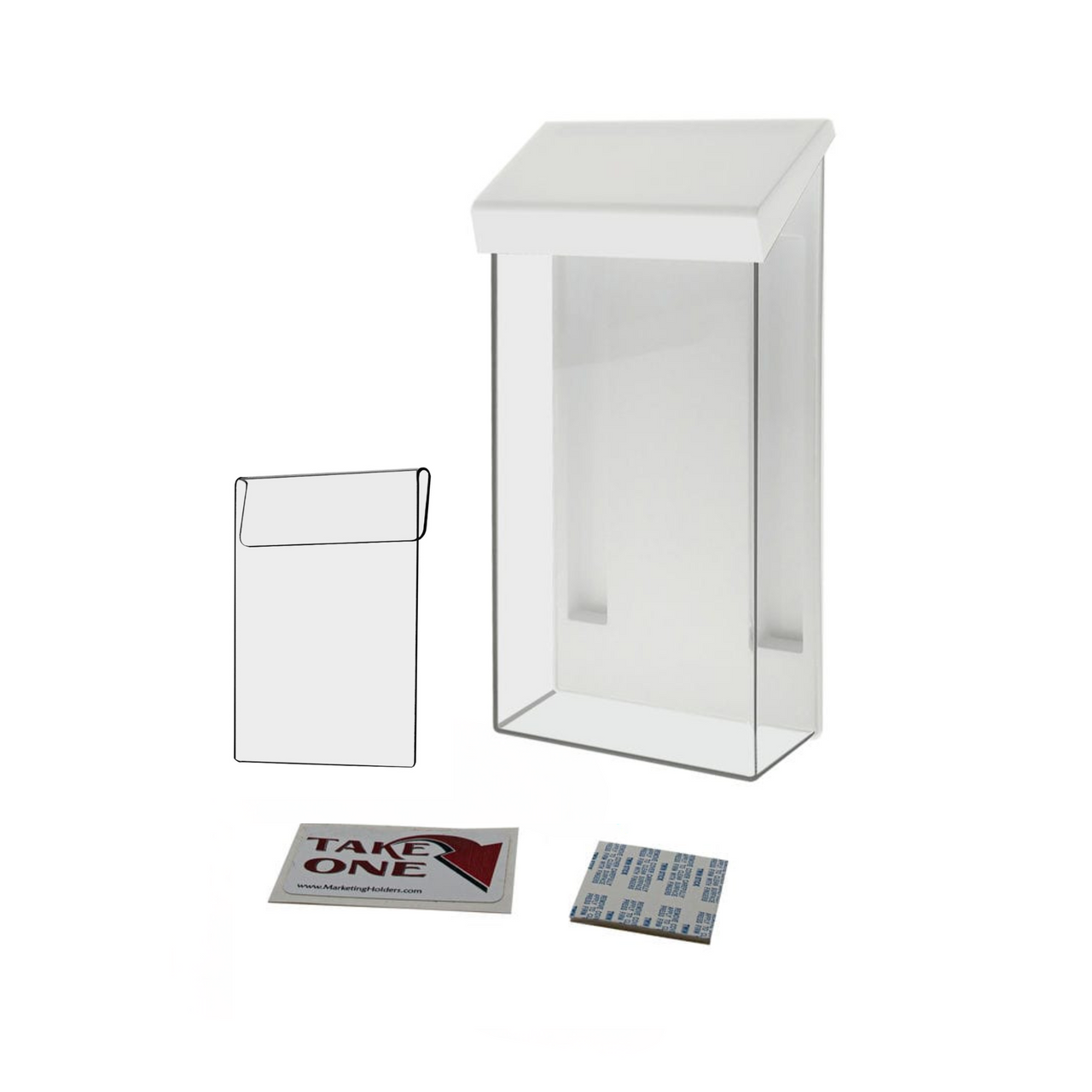 4"W x 9"H Outdoor Window Hook Brochure Holder Trifold Box