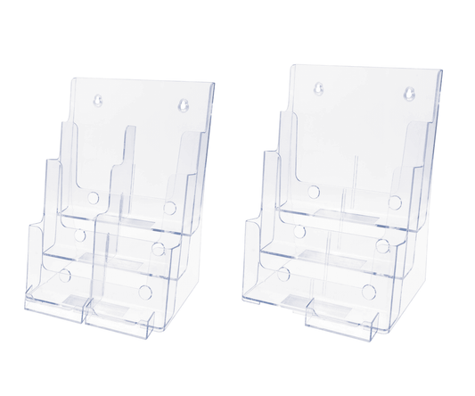 Brochure Holder for Trifolds and Flyers with Business Card Slot