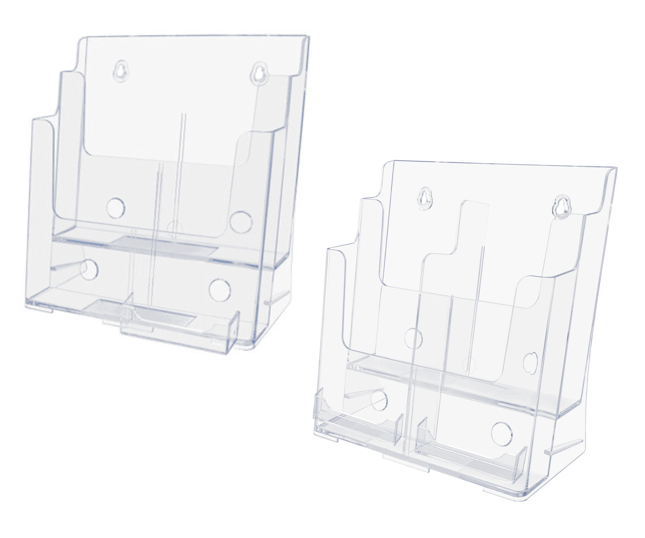 Brochure Holder for Trifolds and Magazines with Card Pocket