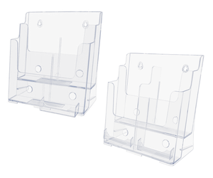 Brochure Holder for Trifolds and Magazines with Card Pocket