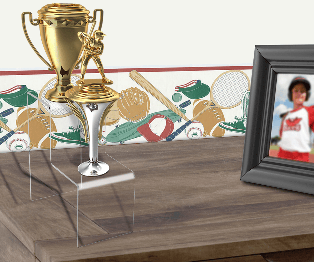 2 Tier Pedestal Retail Display Shelf Multi Stair Riser