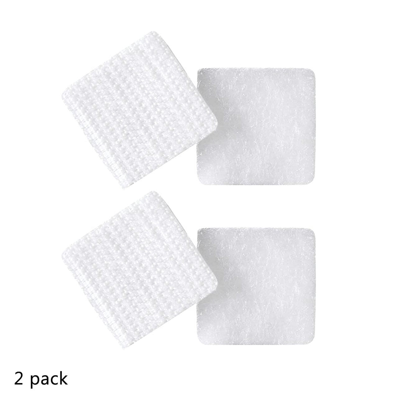 Velcro Pads 1" White 2 Pack Hook and Loop Squares