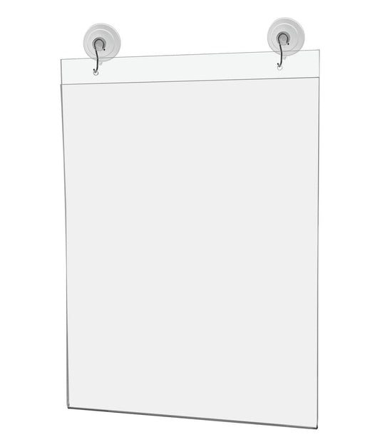 11"W x 14"H Window Mount Sign Holder Suction Cup with Hooks