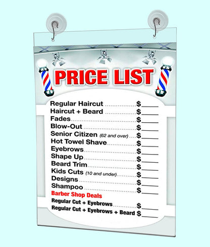 11"W x 14"H Window Mount Sign Holder Suction Cup with Hooks