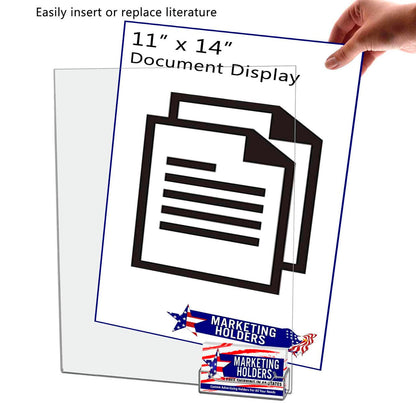 Sign Holder 11"W x 14"H Display Sleeve with Business Card Pocket