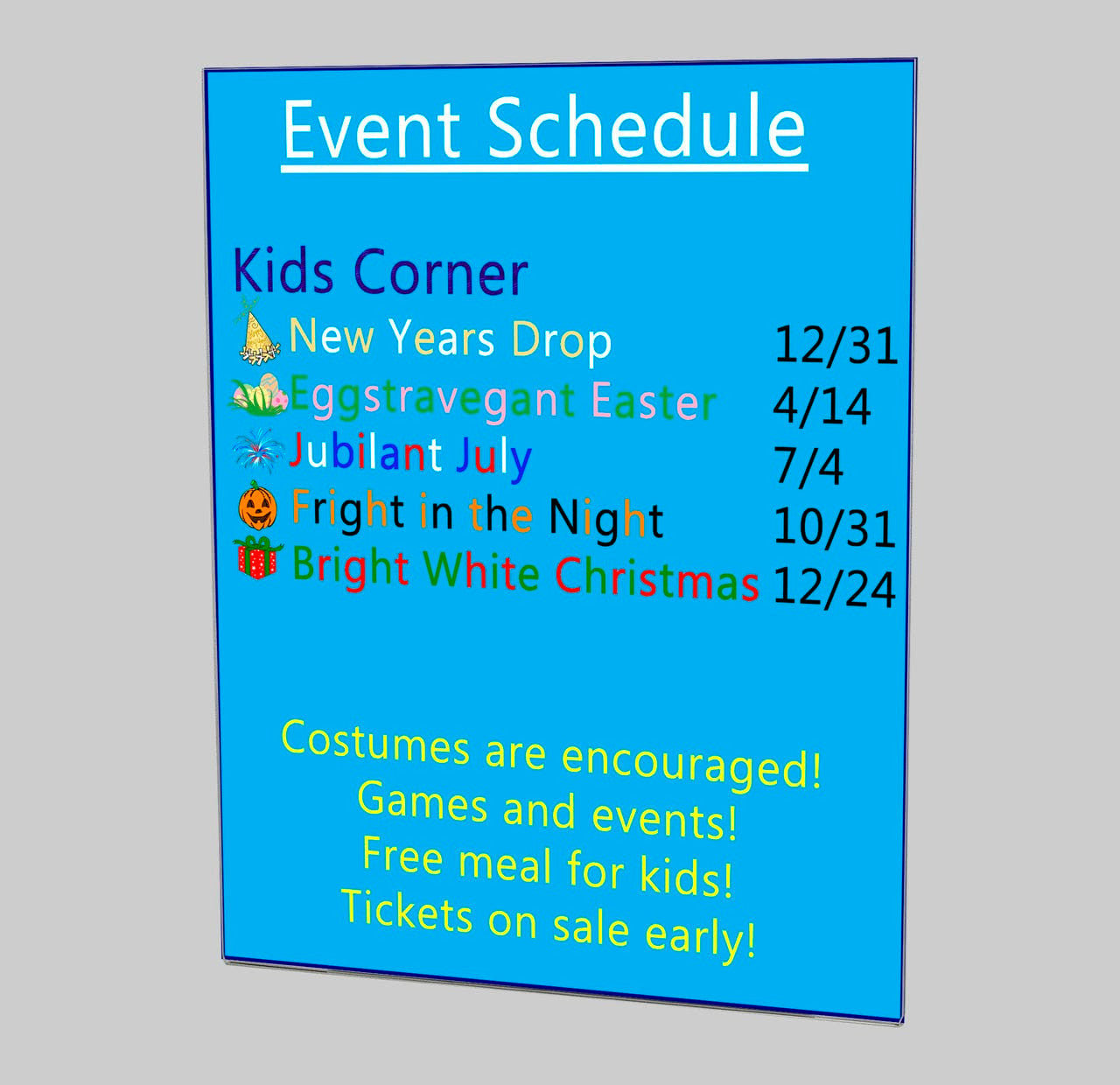 11"W x 14"H Wall Sign Holder with Double Sided Tape