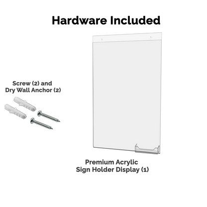 11"W x 17"H Wall Sign Holder with Business Card Pocket and Hardware