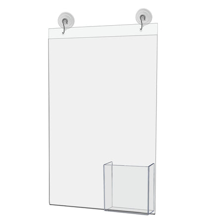 11"W x 17"H Sign Frame with Brochure Pocket and Suction Cups