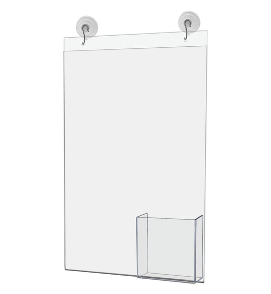 11"W x 17"H Sign Frame with Brochure Pocket and Suction Cups