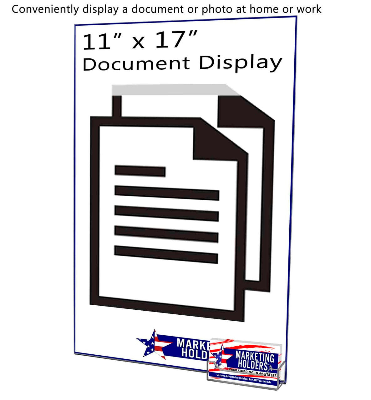 11"W x 17"H Wall Sign Holder with Business Card Pocket and Tape