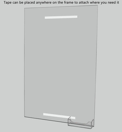 11"W x 17"H Wall Sign Holder with Business Card Pocket and Tape