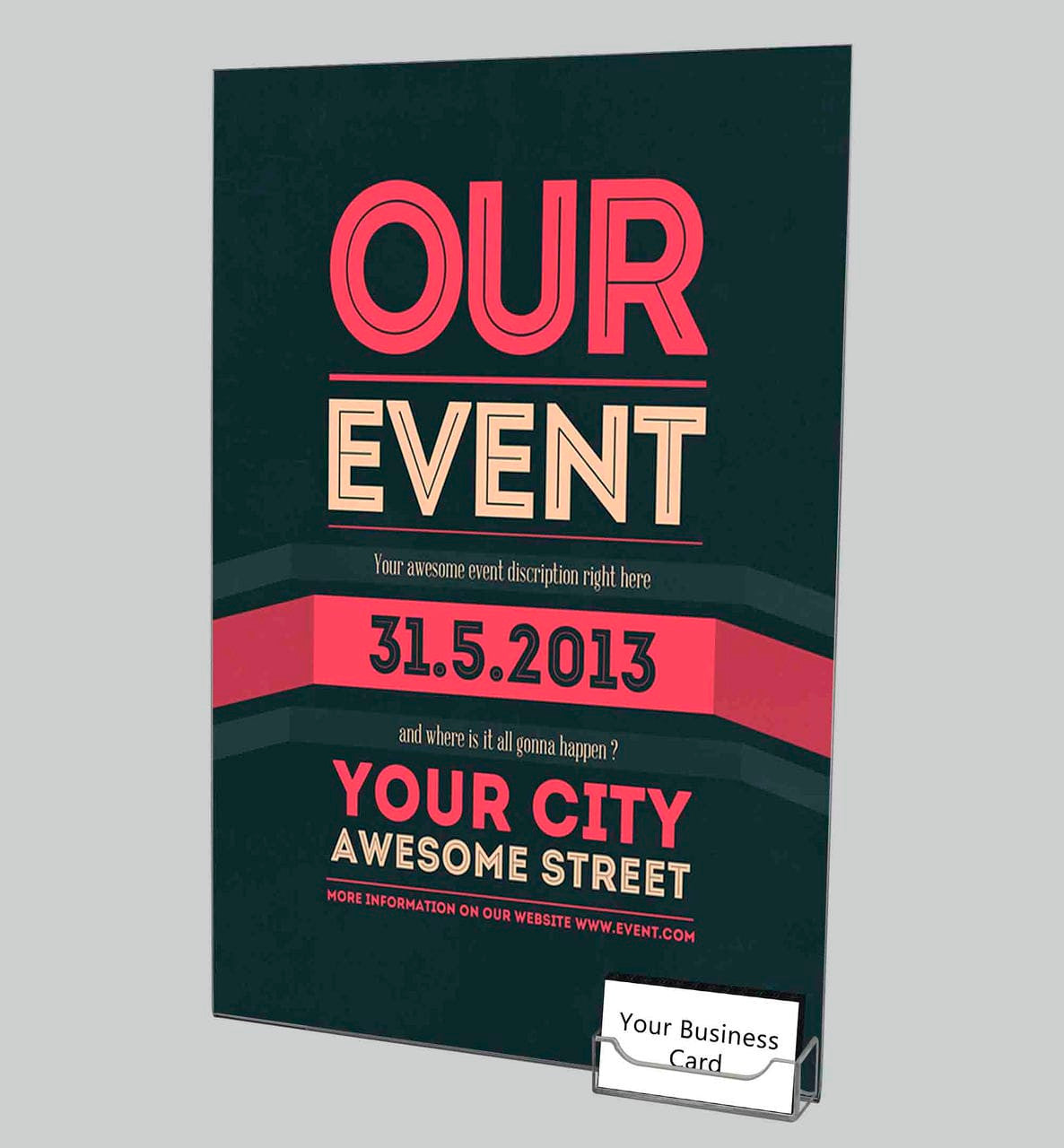 11"W x 17"H Wall Sign Holder with Business Card Pocket and Tape