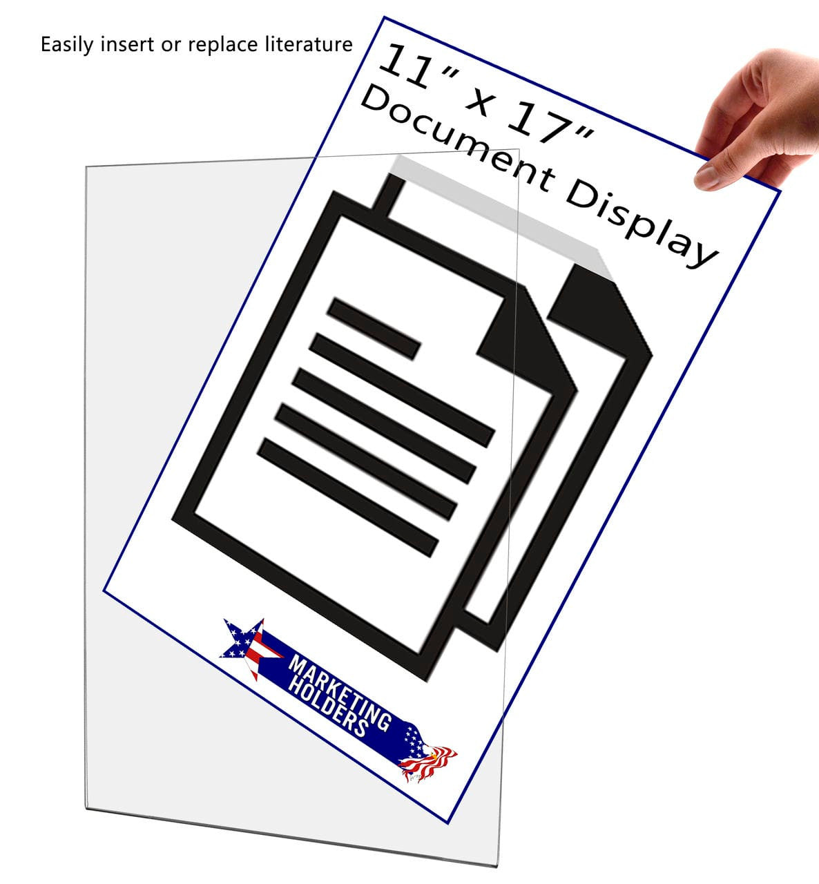 11"W x 17"H Wall Sign Holder with Double Sided Tape