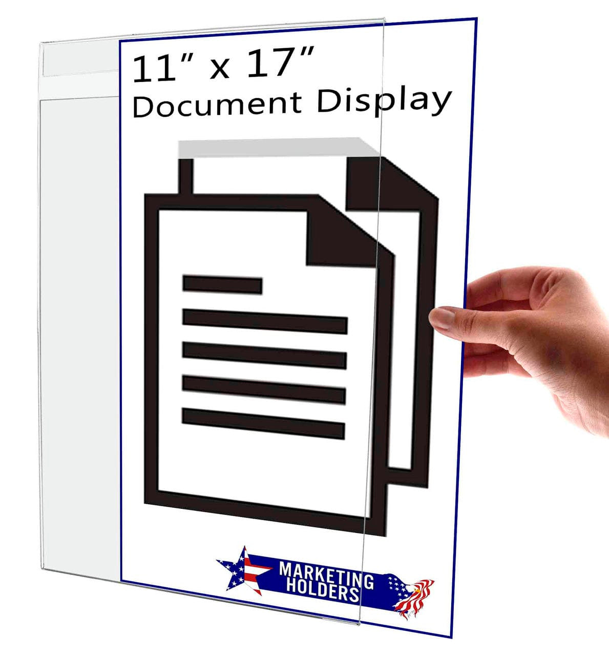 Sign Display Sleeve 11"W x 17"H Poster Holder with Notched Back