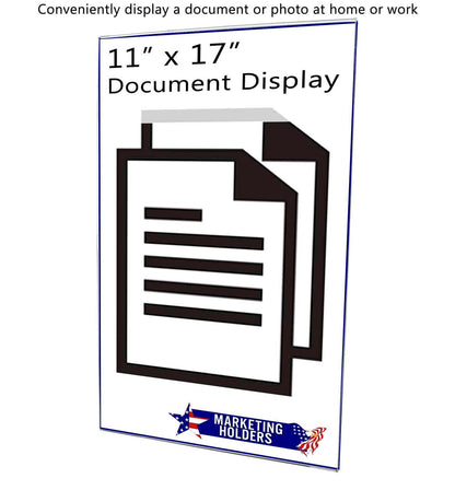 Sign Display Sleeve 11"W x 17"H Poster Holder with Notched Back