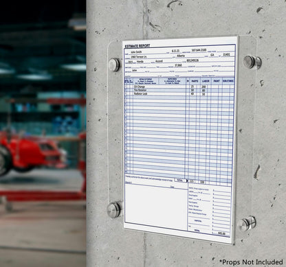 11"W x 17"H Sign Holder with Standoffs Photo Literature