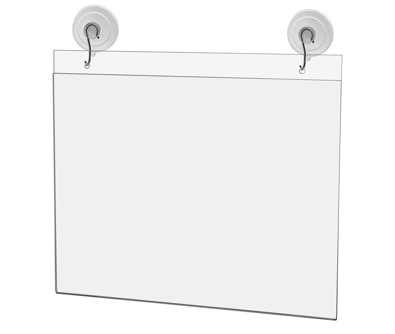 11"W x 8.5"H Window Mount Sign Holder Suction Cup with Hooks