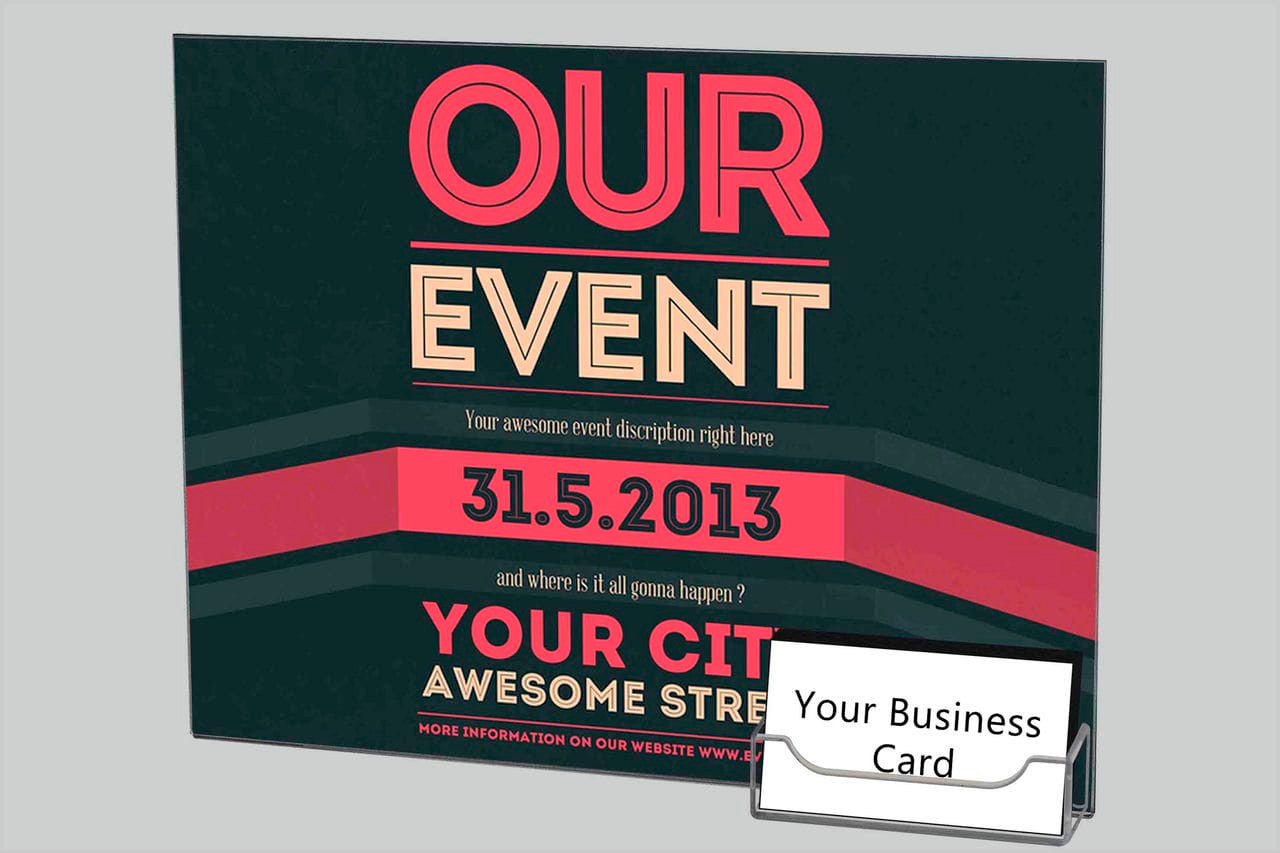 11"W x 8.5"H Wall Sign Holder with Business Card Pocket and Tape