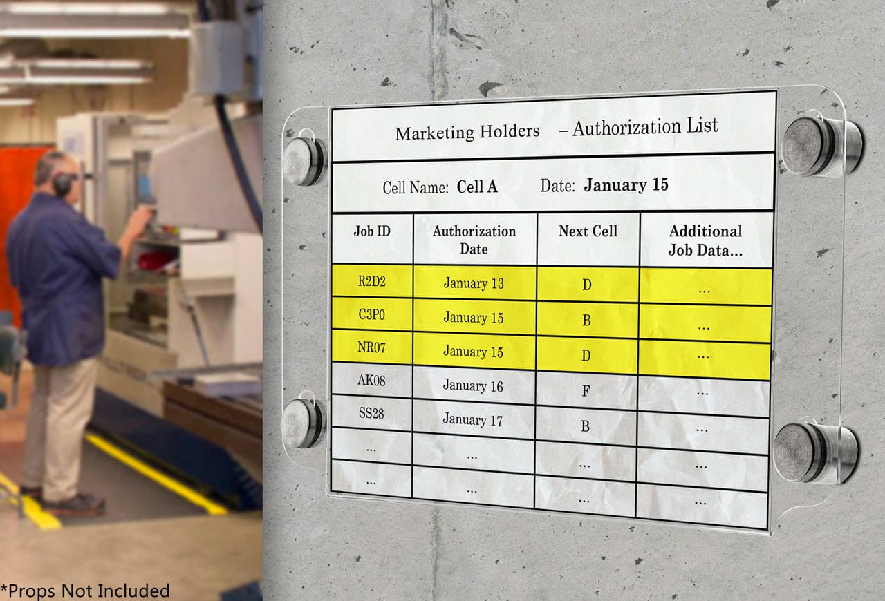 11"W x 8.5"H Sign Holder with Standoffs Flyer Hours